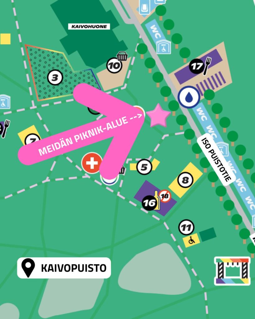 Kartta piknik-alueen sijainnista.